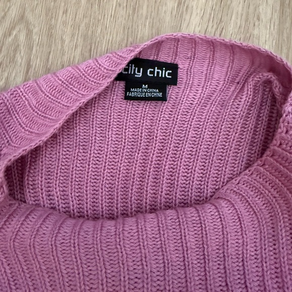 City Chic Size M 18 Angel Sleeve Cowl Neck Sweater in Maeve/Pink/Musk - Picture 5 of 13